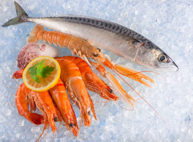 新鲜冰鲜海鲜特写