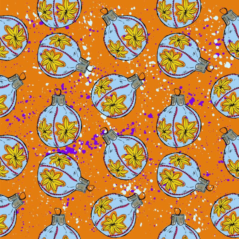 老式手绘玩具球背景