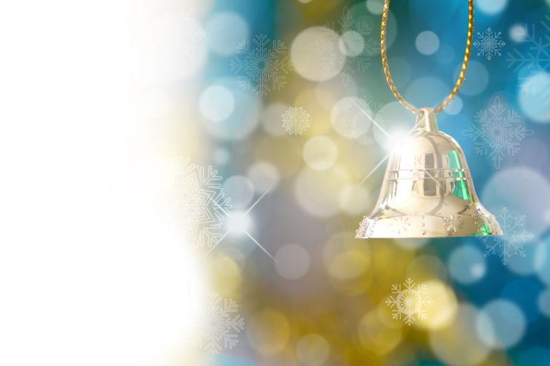 金色的闪光圣诞铃铛