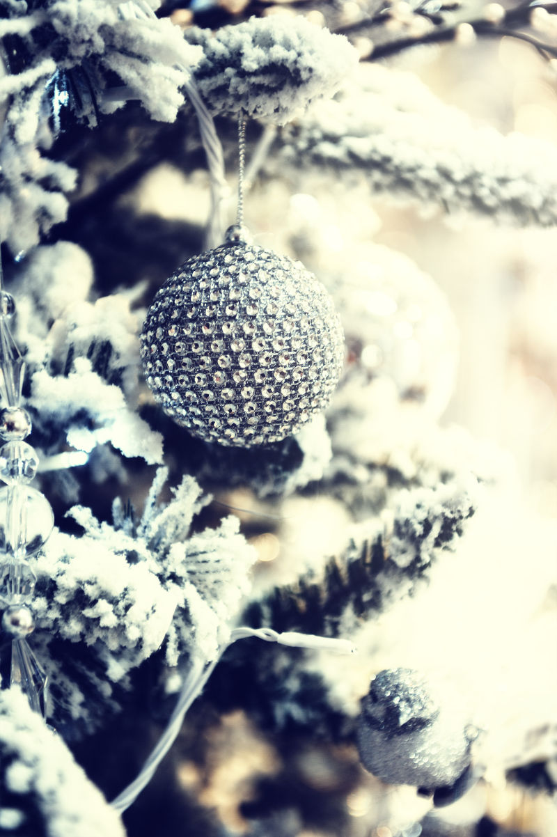 雪杉树上的小饰品