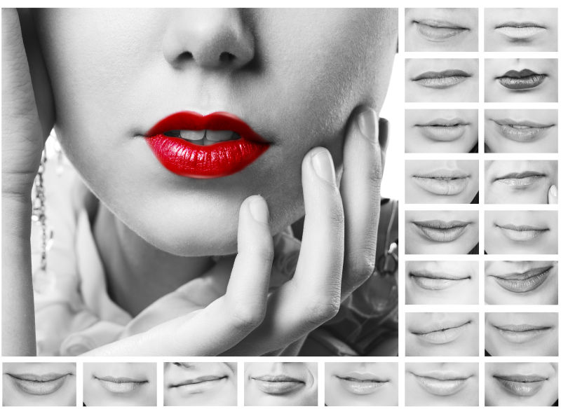 性感红色嘴唇特写