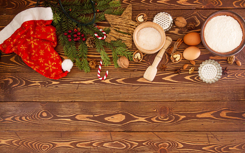 圣诞节做饼干的食材