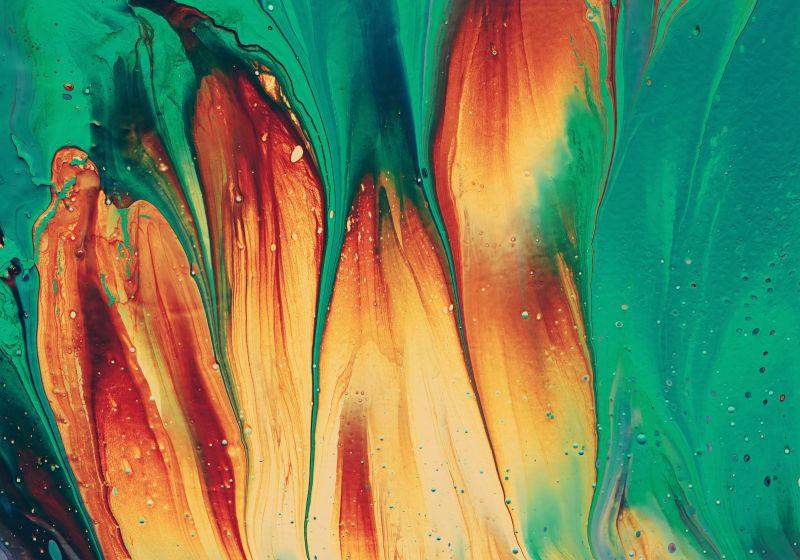 绿色和黄色草抽象图案的纹理背景