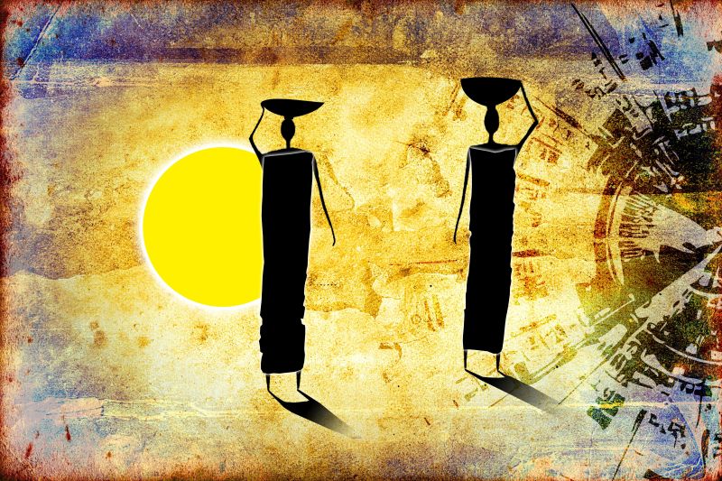 美丽的非洲复古墙画