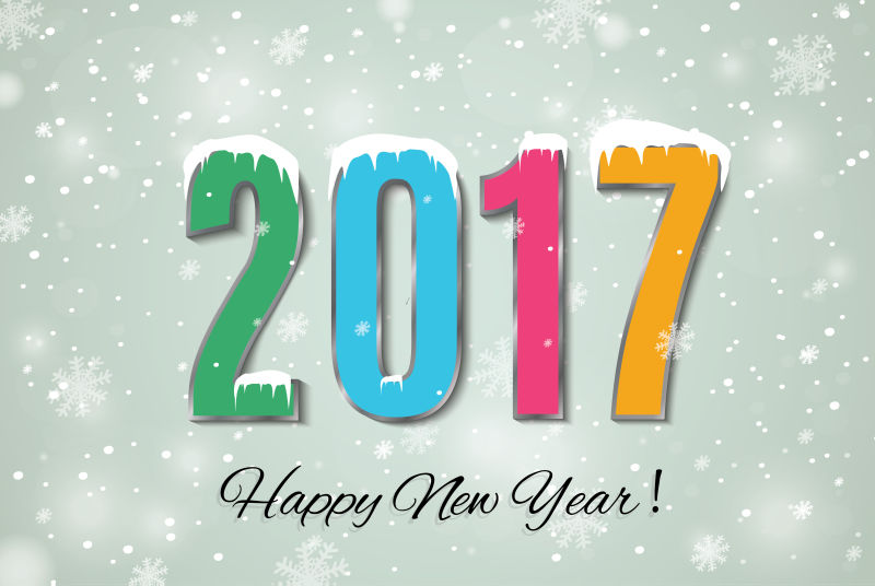 2017新年快乐的雪花背景