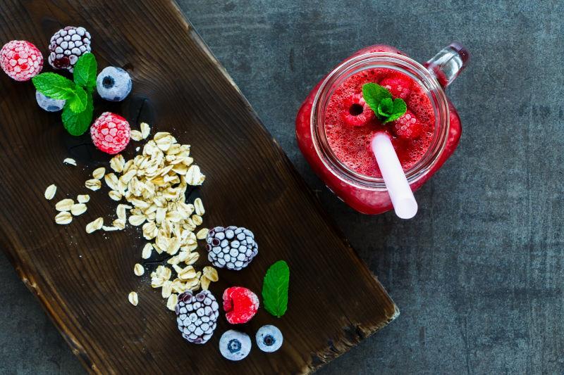 冰沙和配料和食材