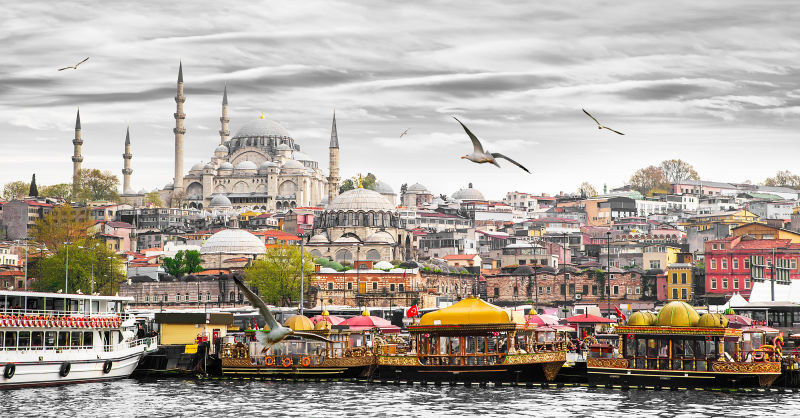 伊布尔首都土耳其东部旅游城市灰色天空