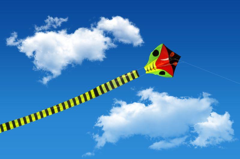 天空中五彩缤纷的风筝