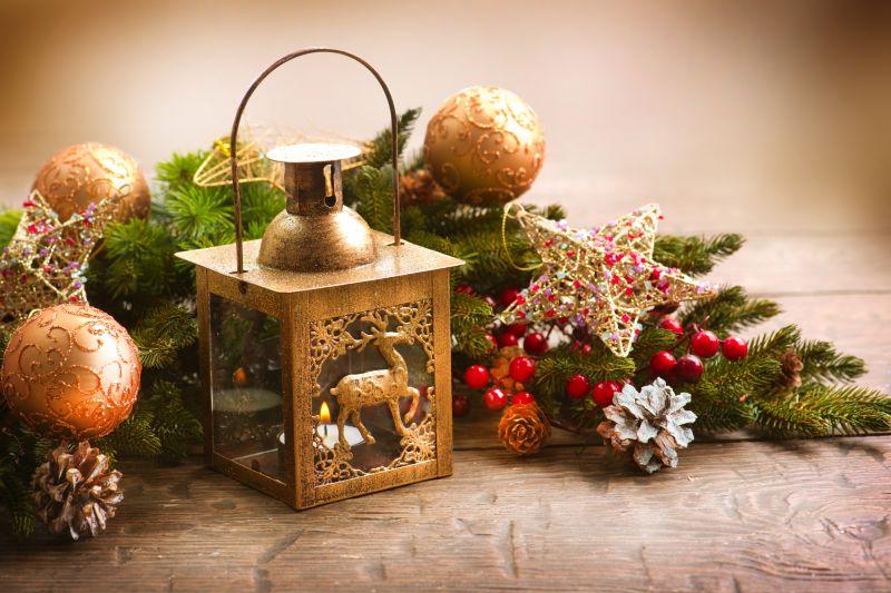 圣诞节金色精美装饰