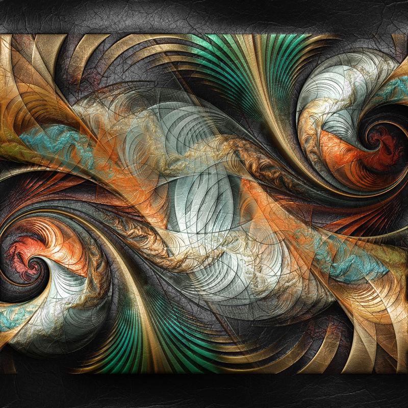 黑色皮革上美丽的抽象图案