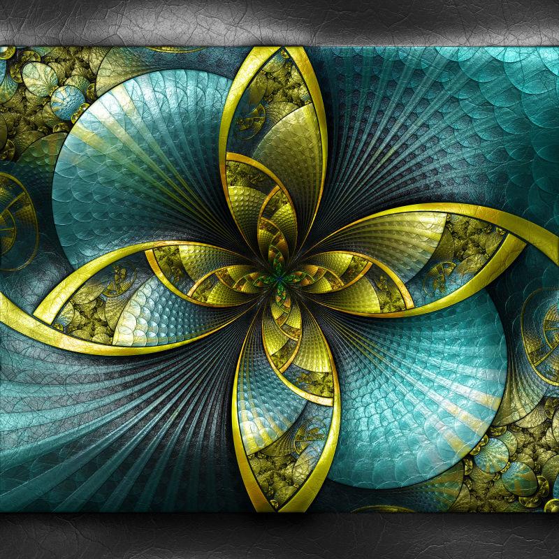 黑色皮革上的精美花纹