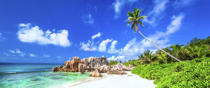 美丽的海滩与岩石风景