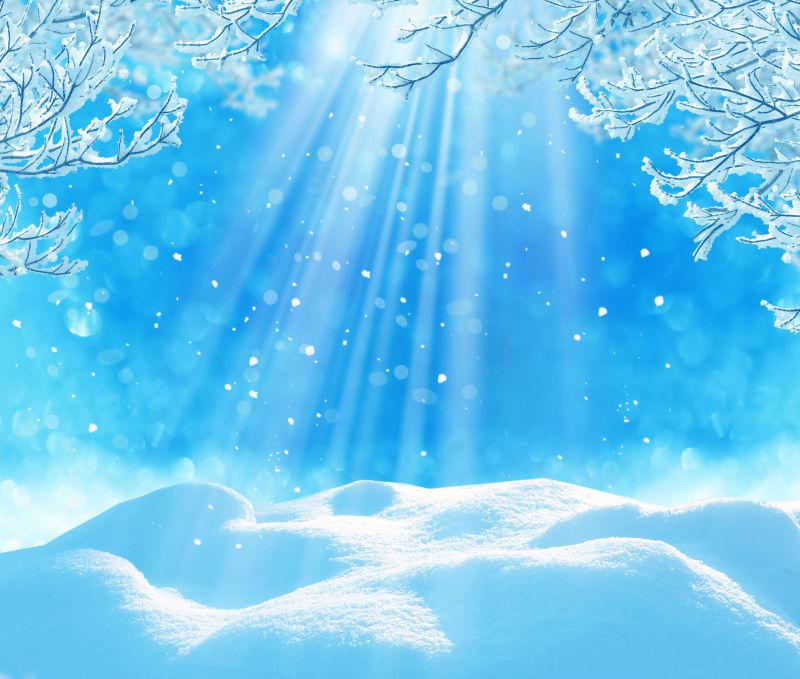冬季雪地背景图片 蓝色冬季阳光下雪背景素材 高清图片 摄影照片 寻图免费打包下载