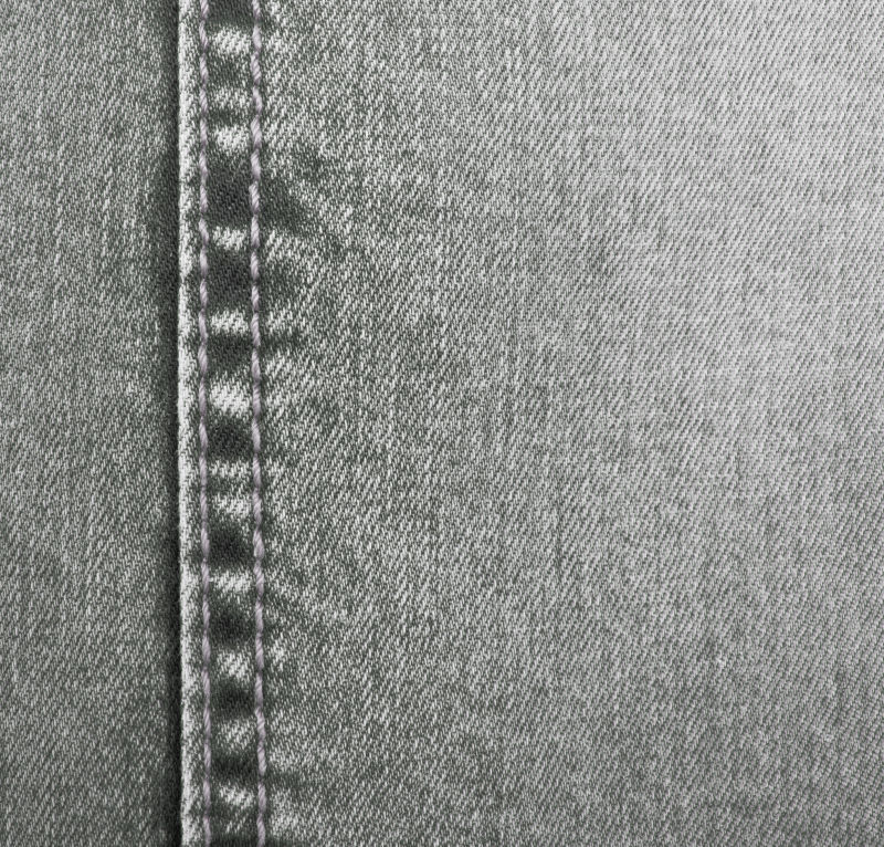 带接缝的灰色牛仔织物