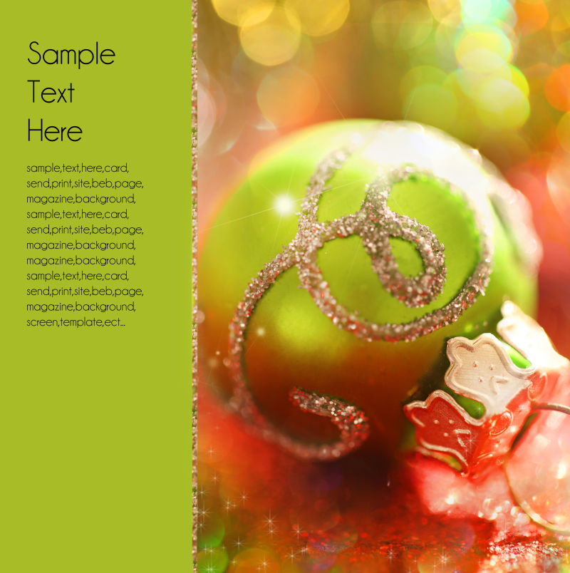 圣诞装饰背景的卡片