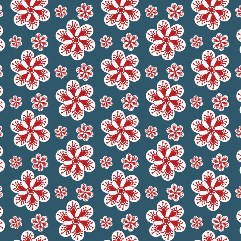 名族特色无缝花朵