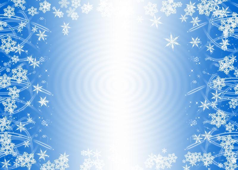 冬季背景与一些柔和的亮点和雪片