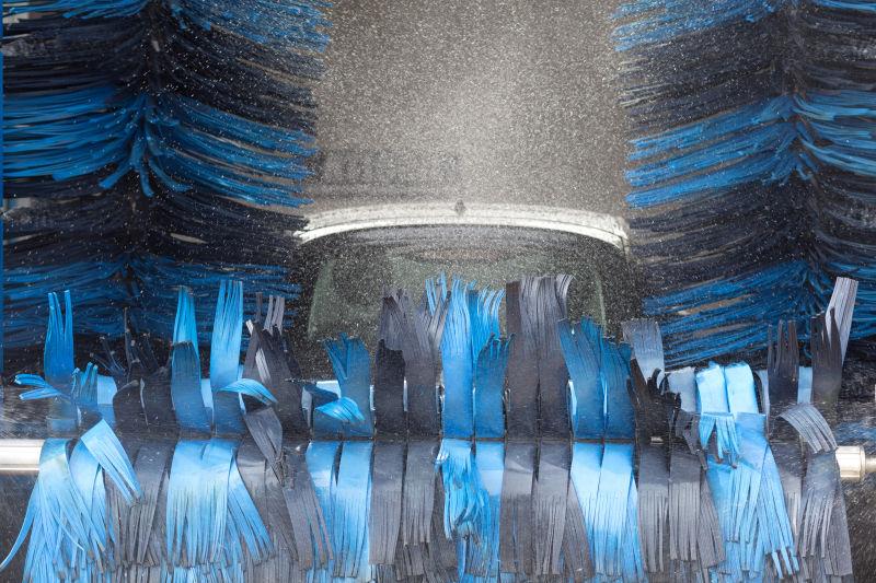 自动洗车机内部的特写