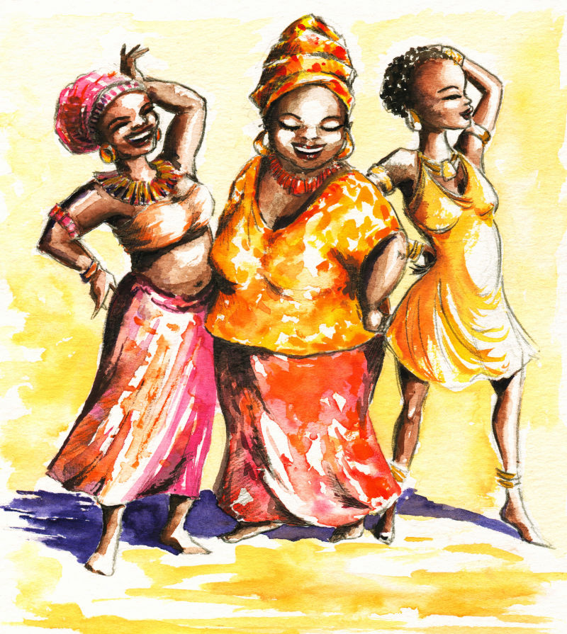 非洲舞蹈的妇女