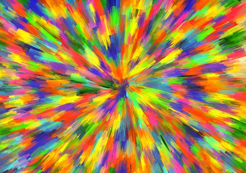 彩虹色的放射状背景