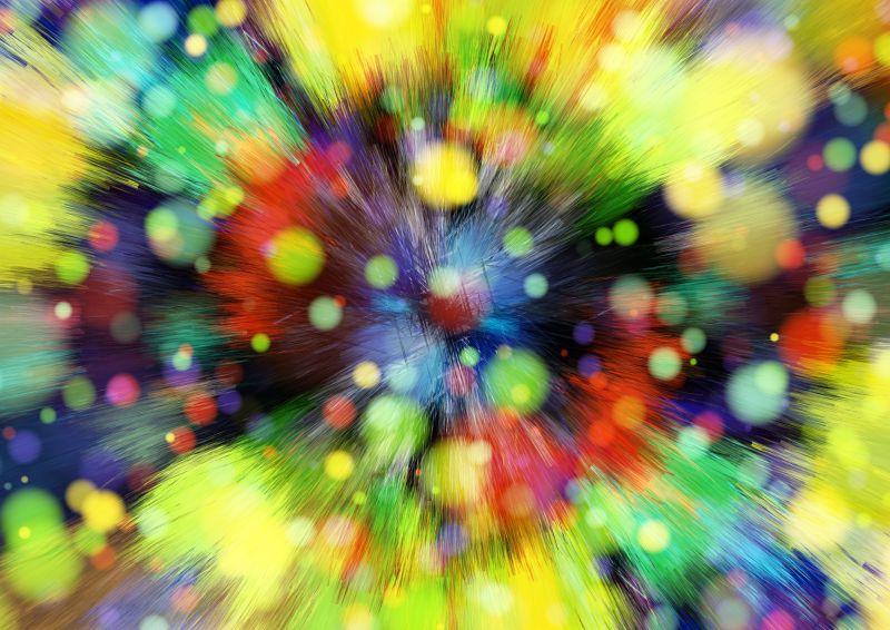 黄色灯光和线条放射状背景