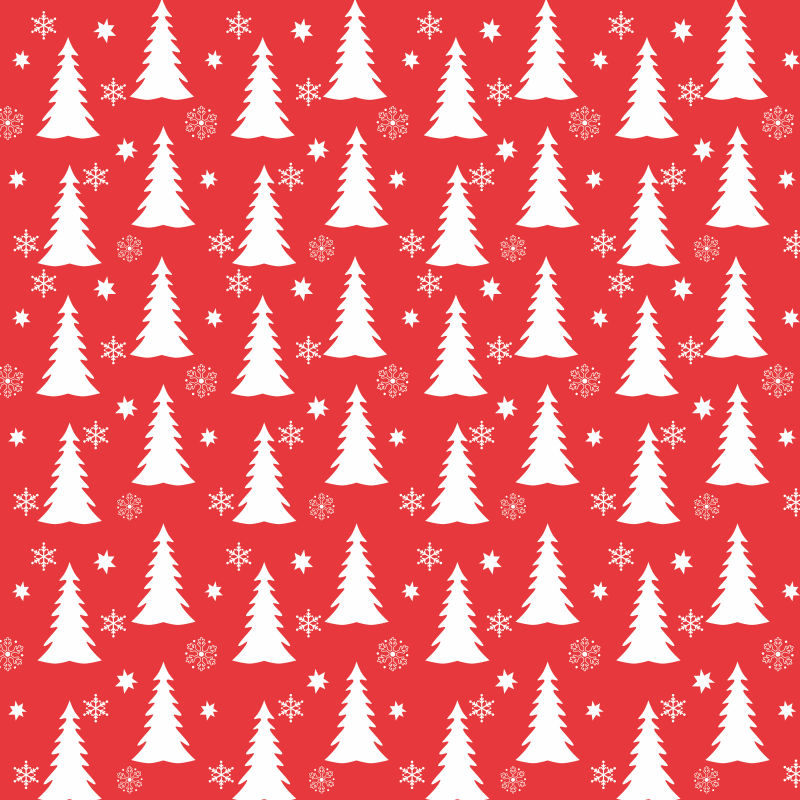 红底无缝圣诞树