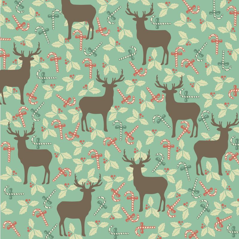 无缝圣诞麋鹿