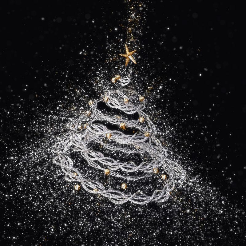 闪亮的3D特效圣诞树