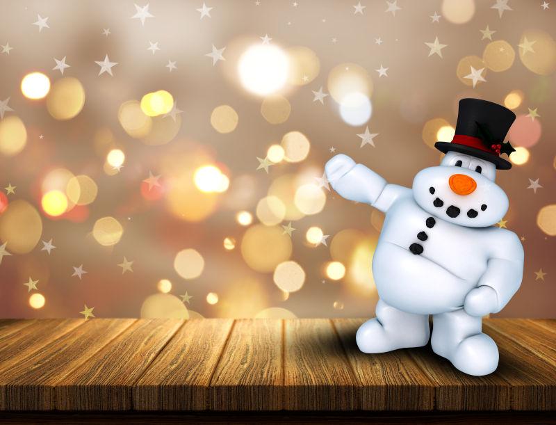 可爱的白色小雪人