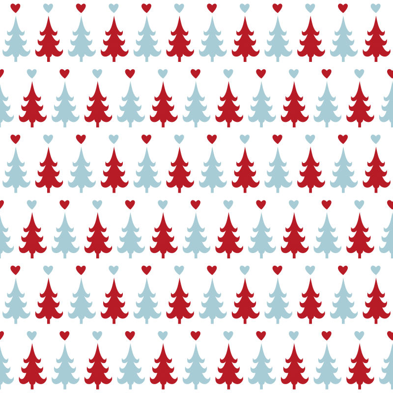 无缝白底圣诞树