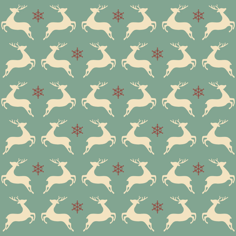 麋鹿绿底无缝背景