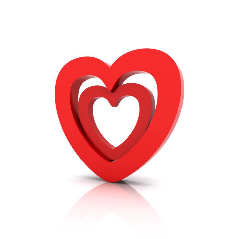 红色爱心中间有个小的红色爱心
