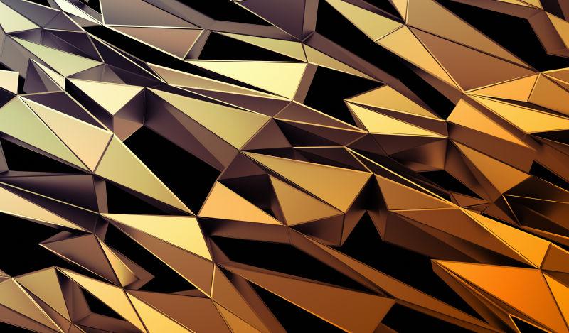 暗金色三角曲面的三维绘制背景