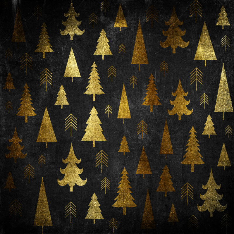 无缝金色圣诞树