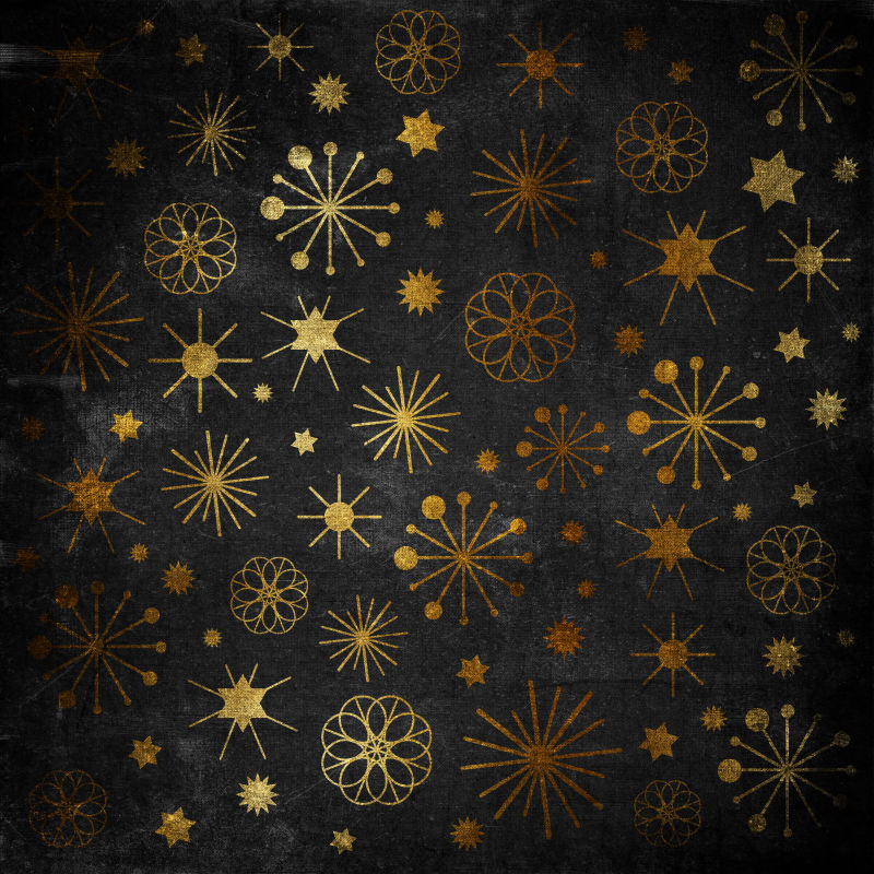 圣诞雪花黑底无缝背景