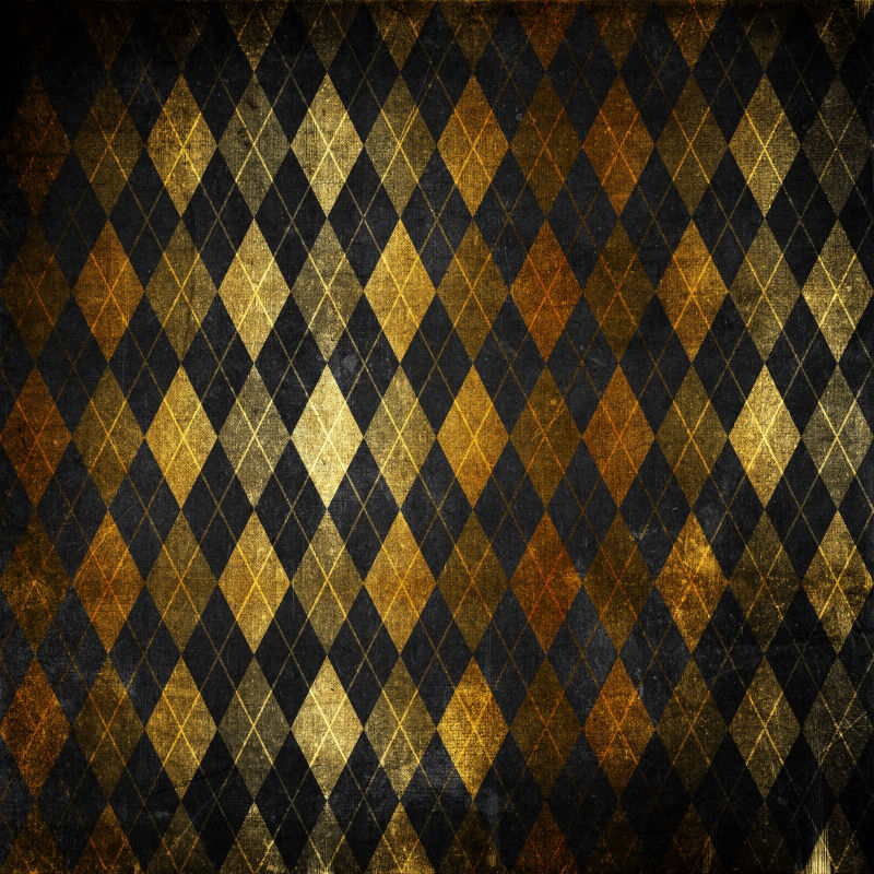 无缝黑底金色菱形