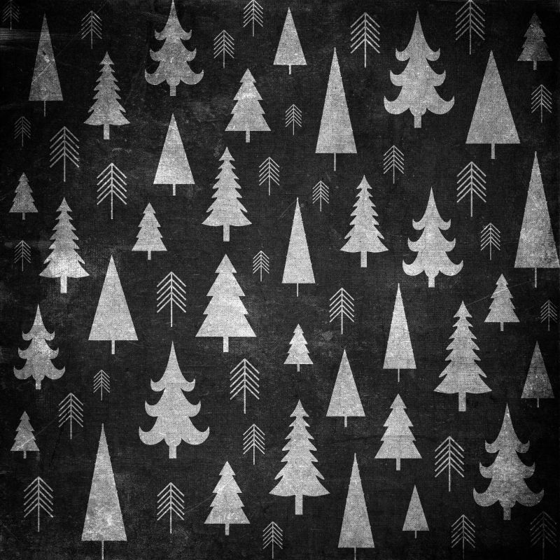 黑底圣诞树无缝背景