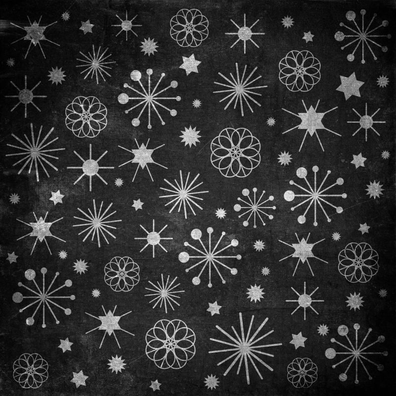 多种雪花黑底无缝背景