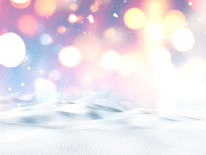 雪地与弥红灯的效果