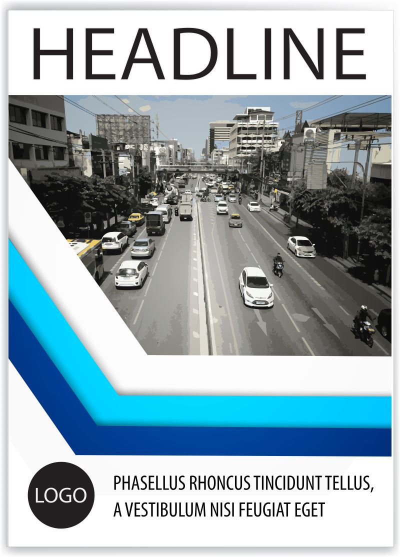 矢量创意蓝色几何版式设计的书籍封面