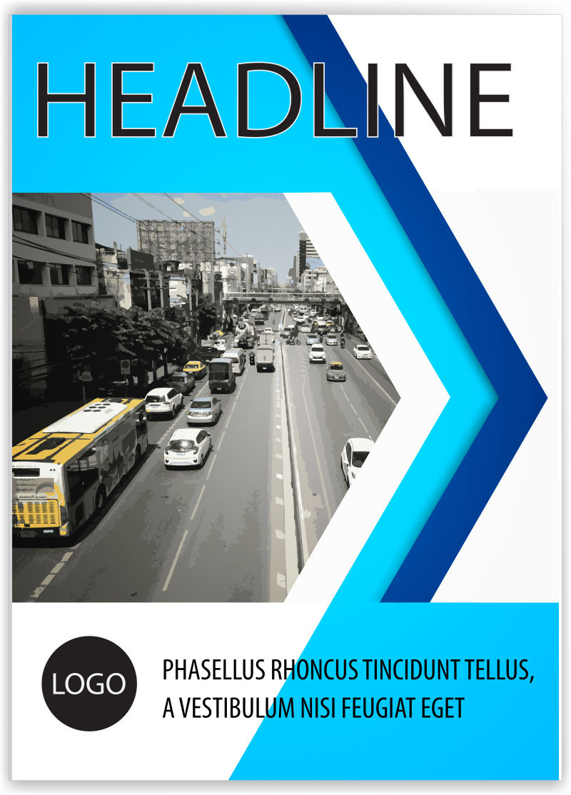 创意矢量蓝色几何版式设计的书籍封面