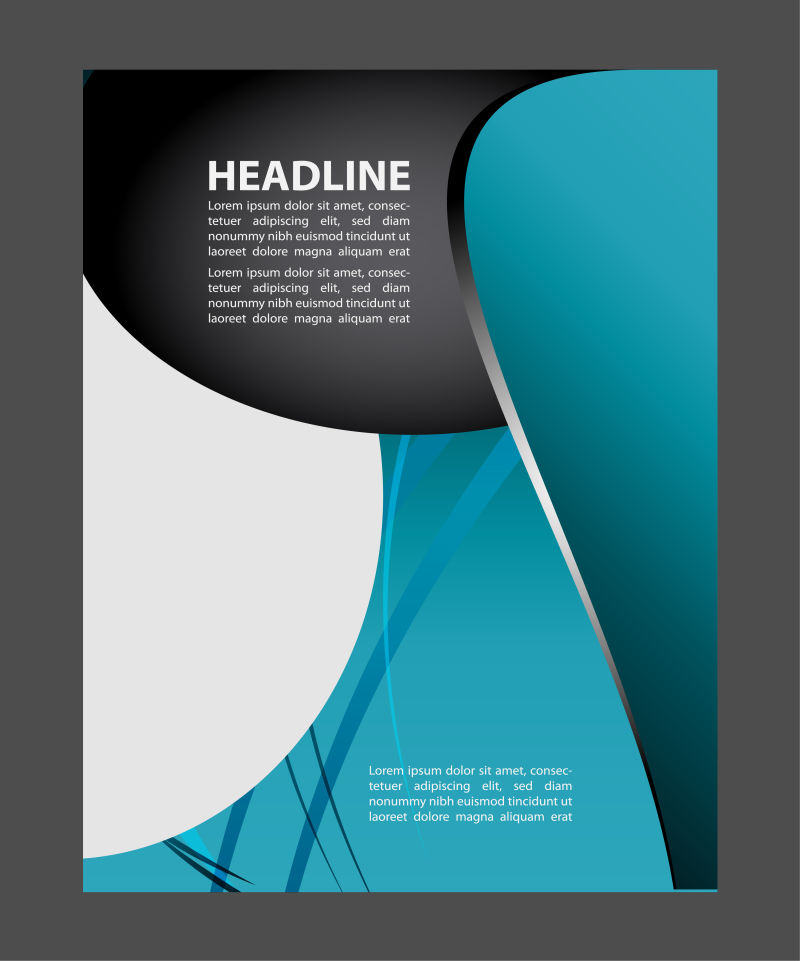 创意矢量蓝色时尚科技感设计的小册子