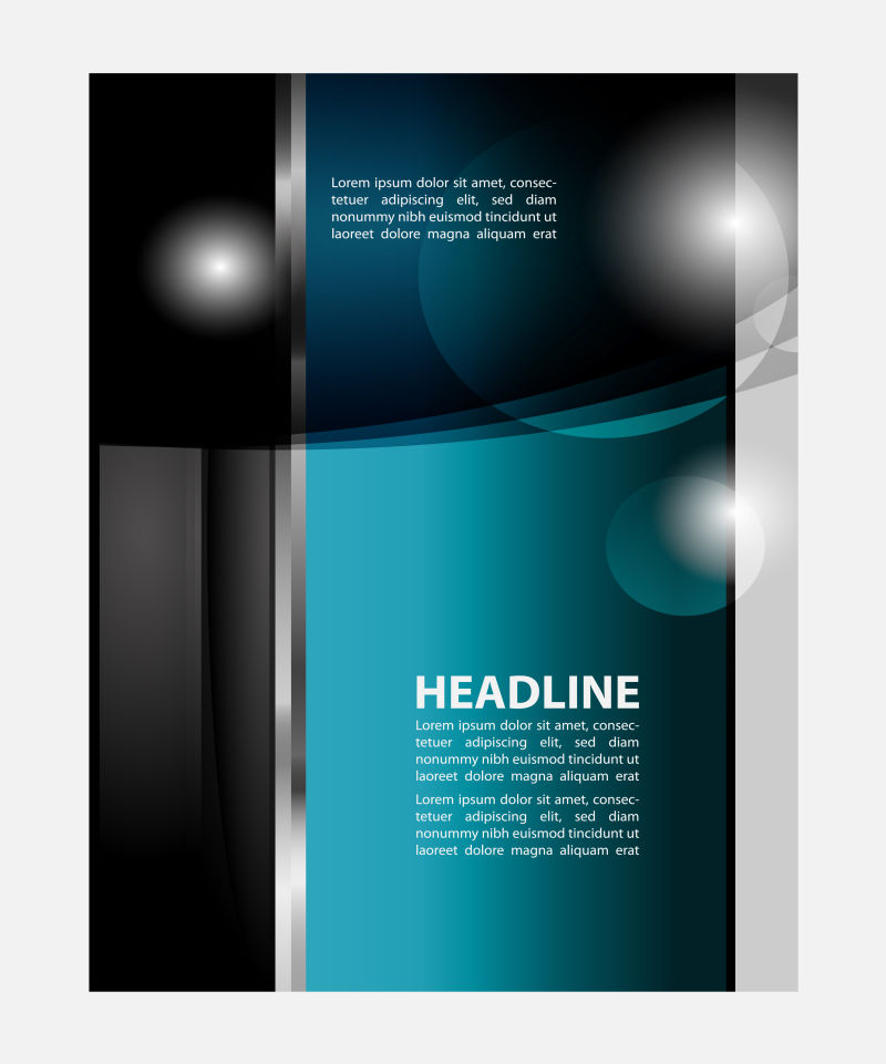 矢量创意抽象蓝色小册子