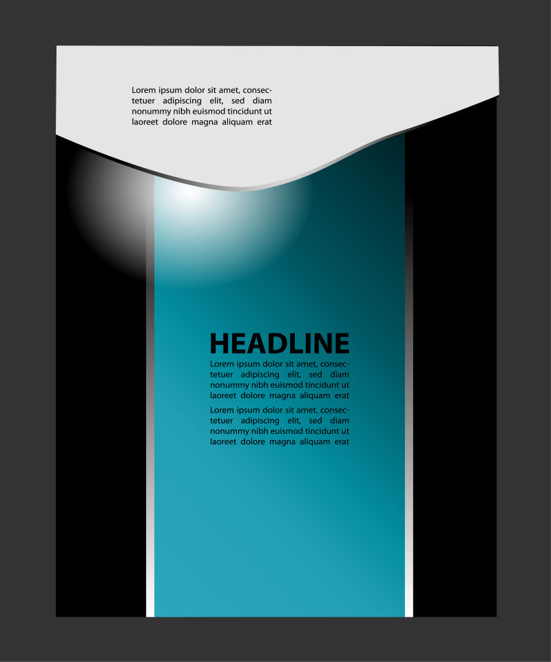 矢量蓝色现代时尚小册子