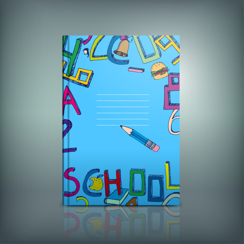 矢量创意学校插图的商业手册封面设计