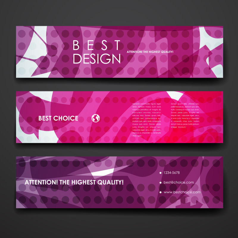 紫色抽象图案的现代商业横幅矢量设计
