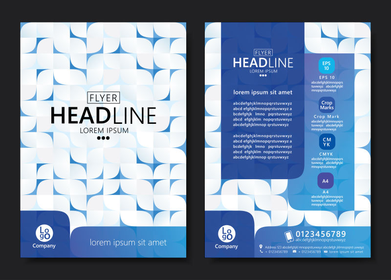 矢量创意白色几何图形宣传封面设计