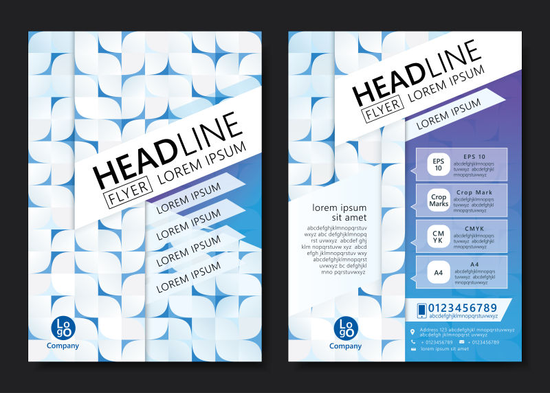 矢量创意现代几何图形宣传封面设计