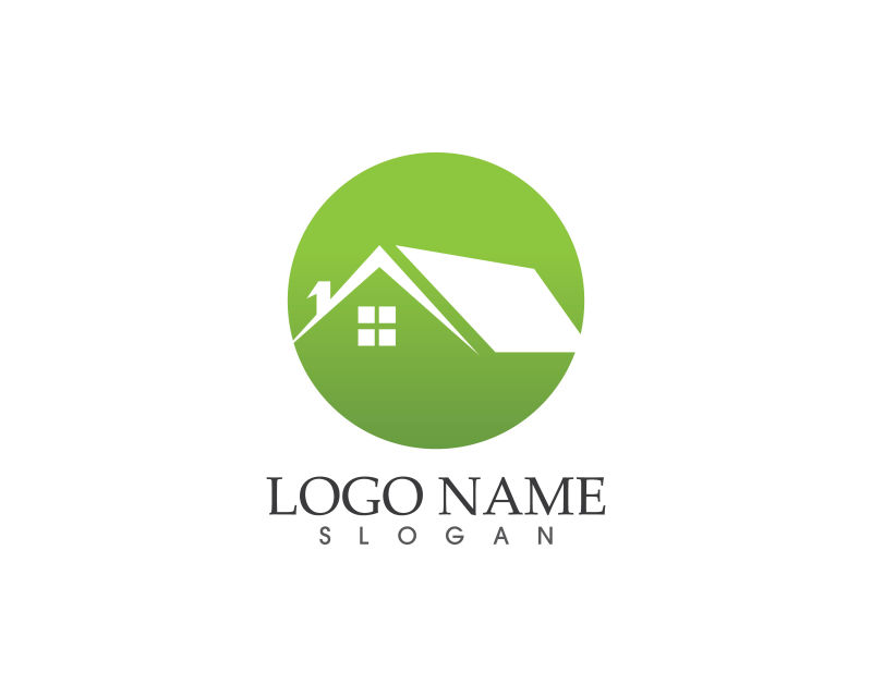 绿色的房屋公司logo矢量设计