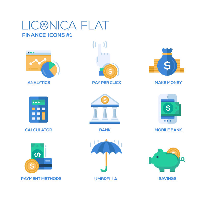 矢量的金融主题图标设计